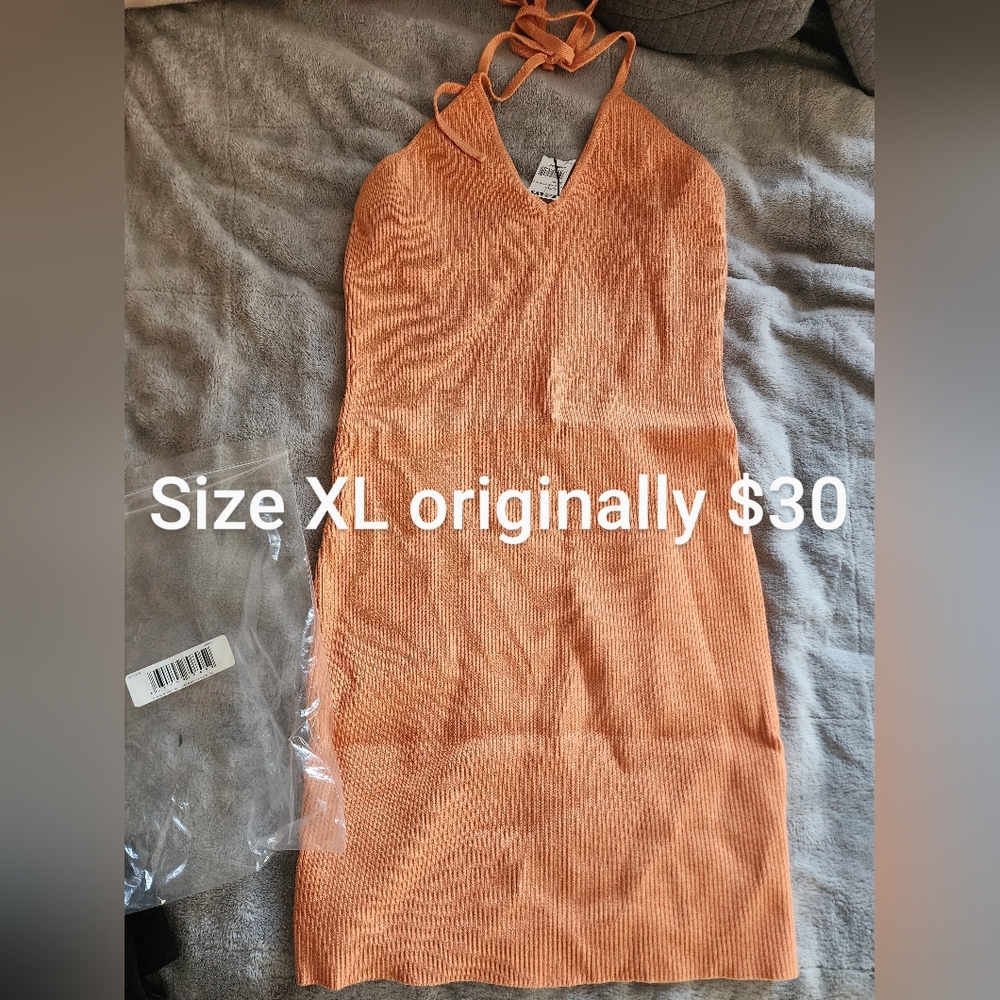 Womems Ribbed Halter Mini Dresses - Picture 2 of 2